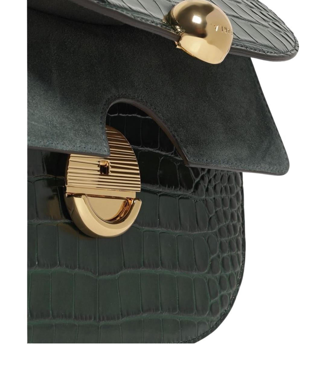FURLA Зеленая кожаная сумка через плечо, фото 3