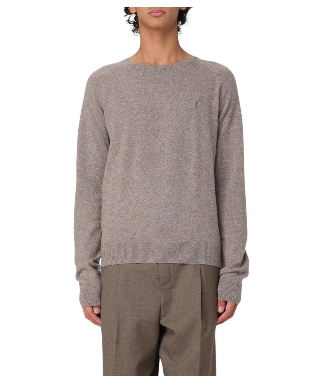 SAINT LAURENT Бежевый кашемировый джемпер / свитер, фото 1