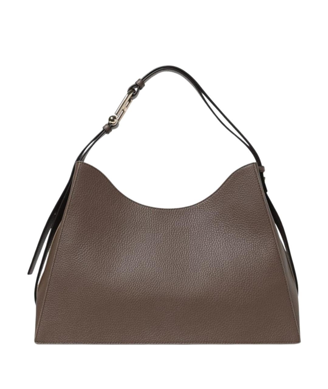 FURLA Коричневая кожаная сумка через плечо, фото 1