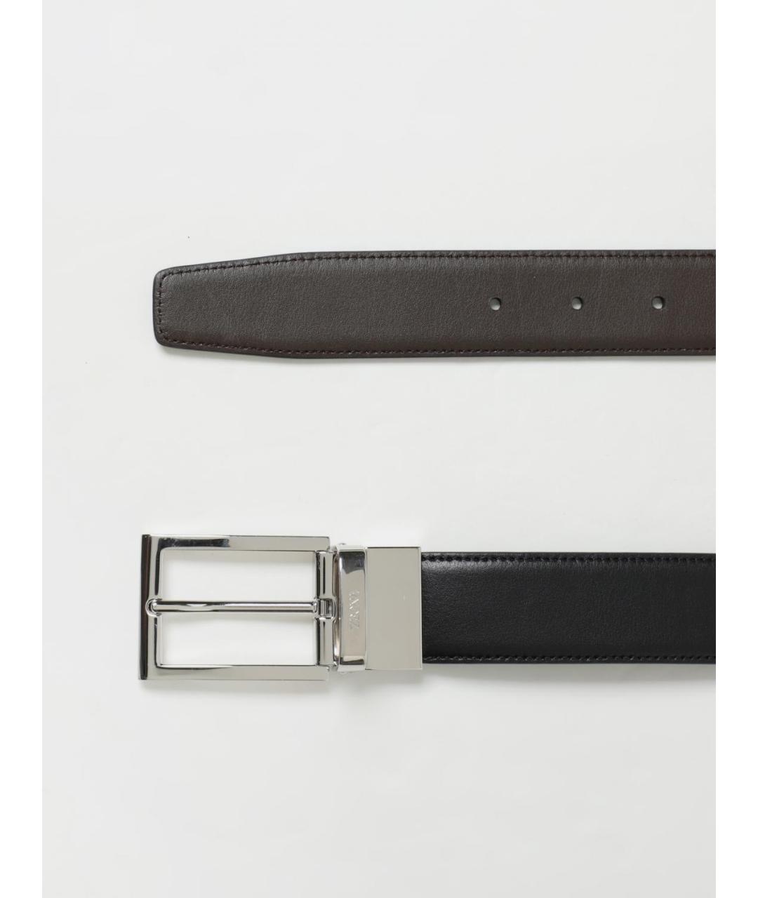 ZEGNA Черный кожаный ремень, фото 3