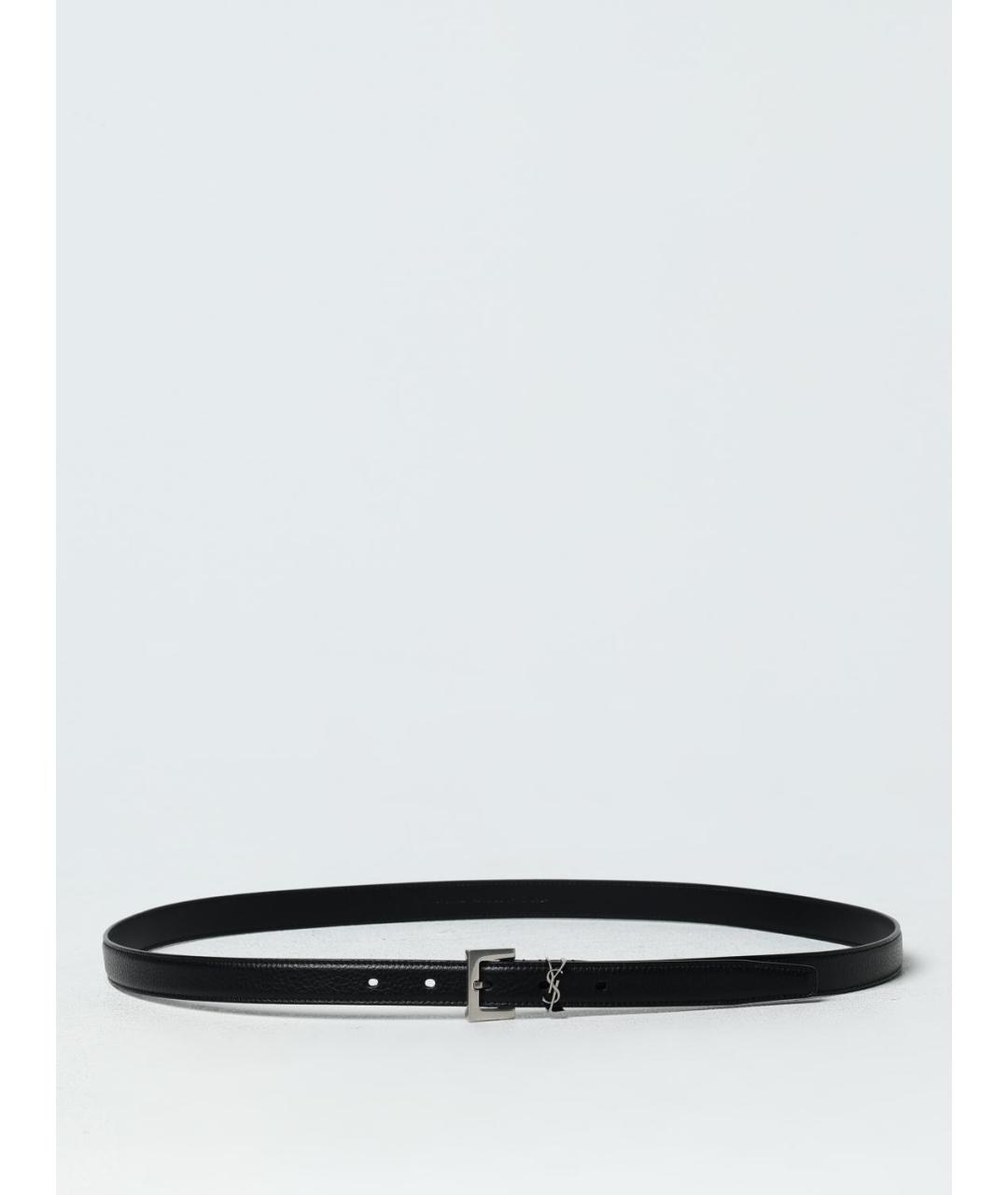 SAINT LAURENT Черный кожаный ремень, фото 4