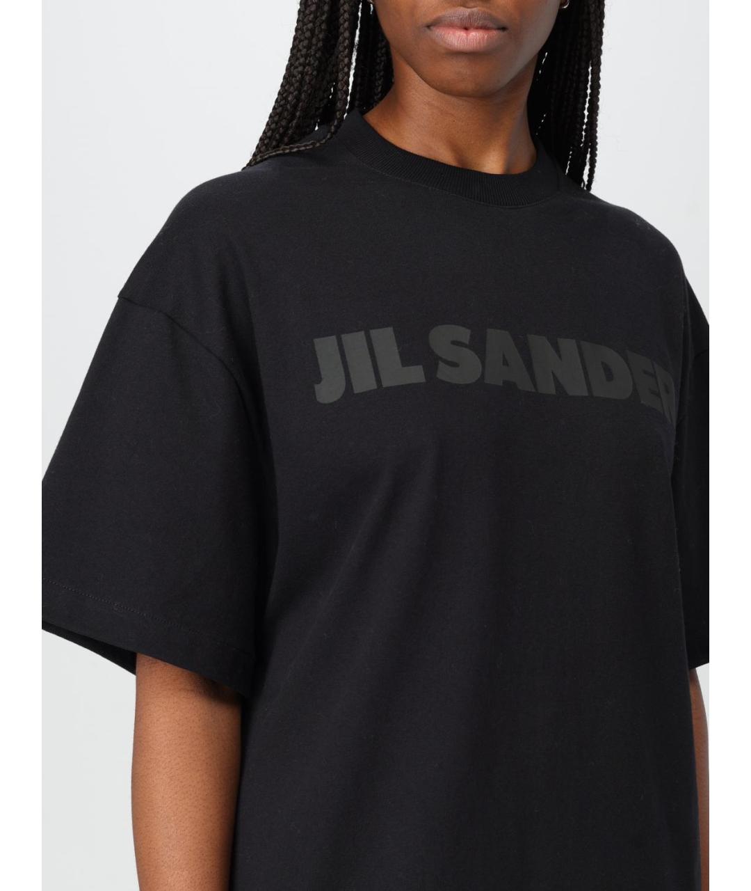 JIL SANDER Черная хлопковая футболка, фото 6
