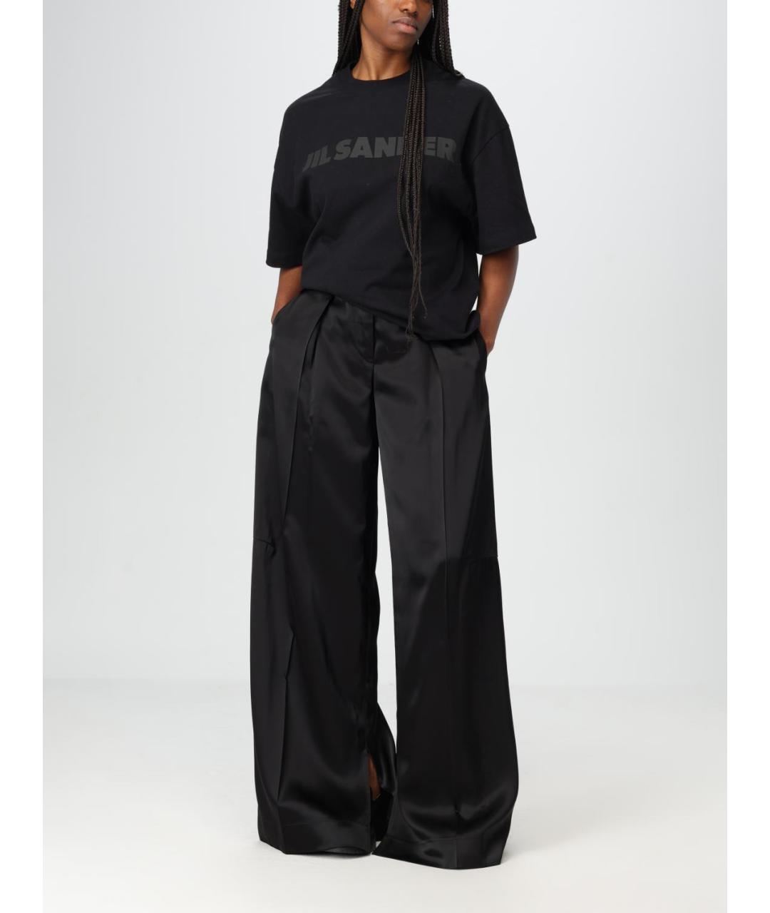 JIL SANDER Черная хлопковая футболка, фото 3