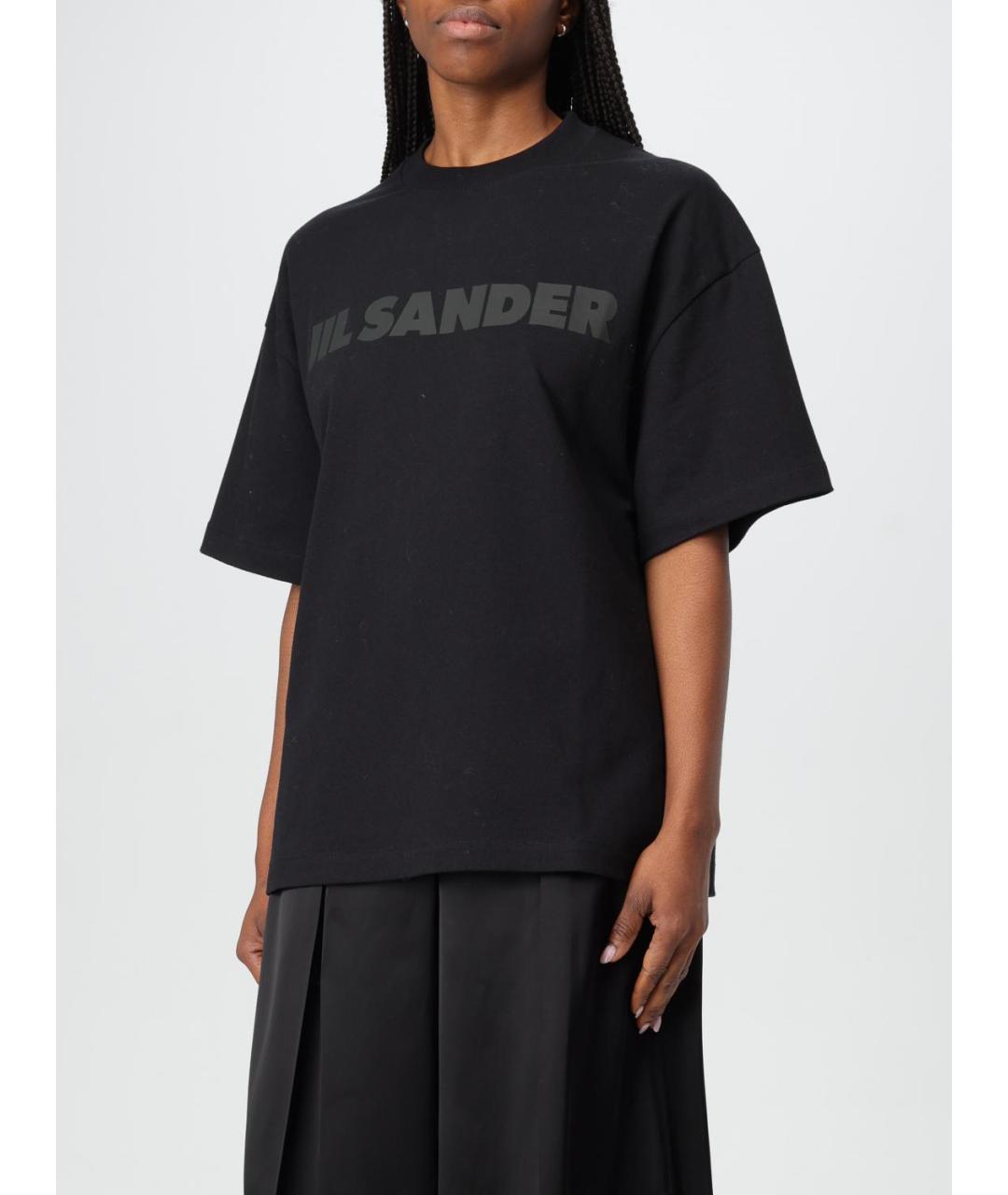 JIL SANDER Черная хлопковая футболка, фото 5