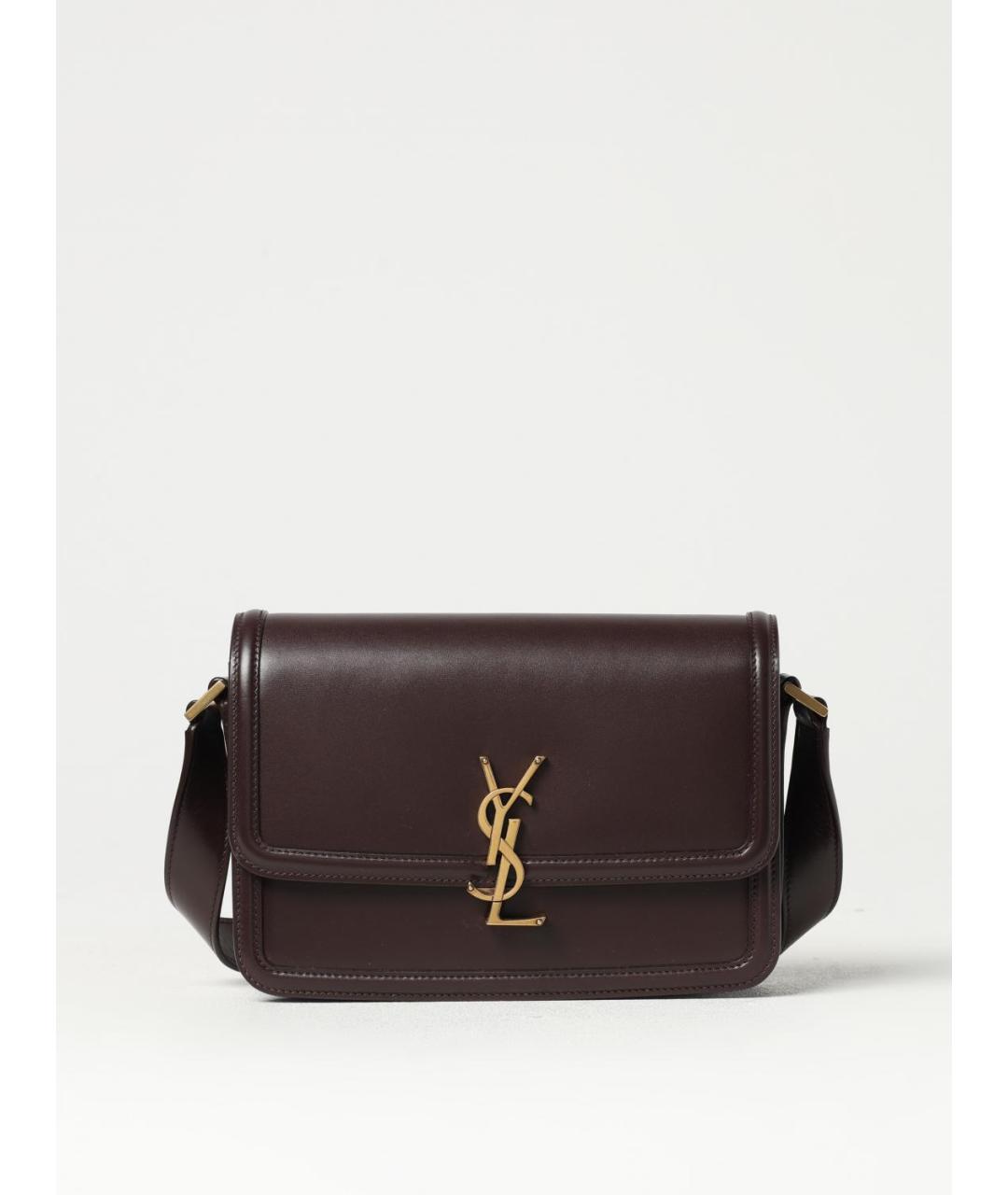 SAINT LAURENT Коричневая кожаная сумка на плечо, фото 6