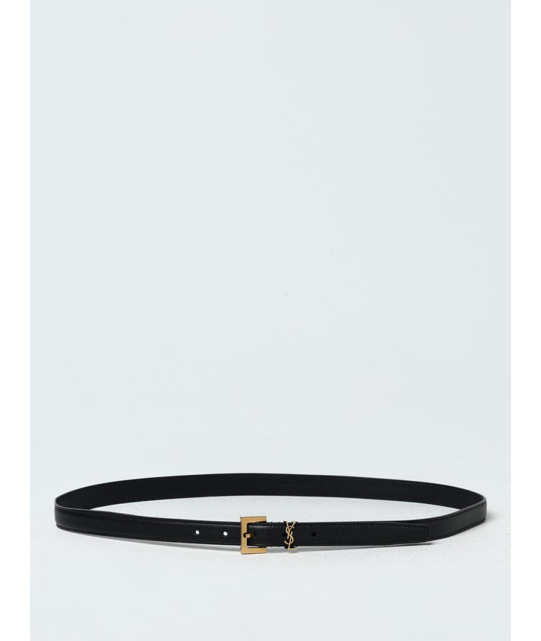 SAINT LAURENT Черный кожаный ремень, фото 4