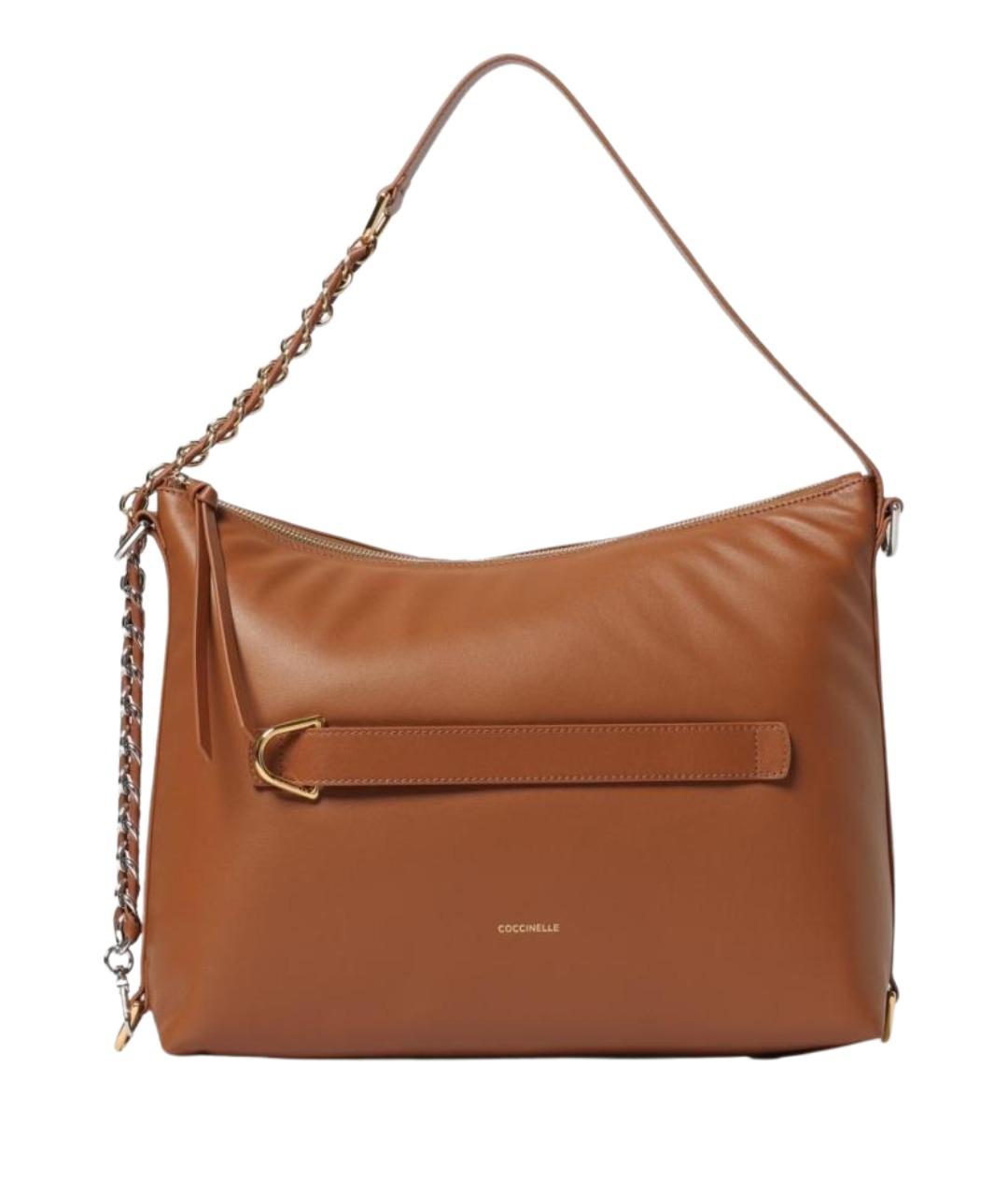 COCCINELLE Коричневая кожаная сумка через плечо, фото 1