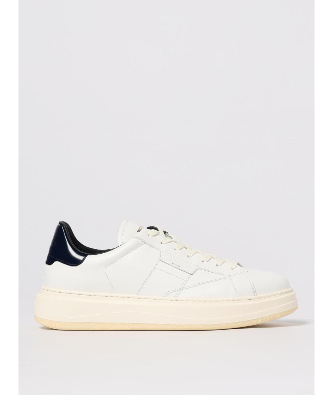 WOOLRICH Белые кожаные низкие кроссовки / кеды, фото 4