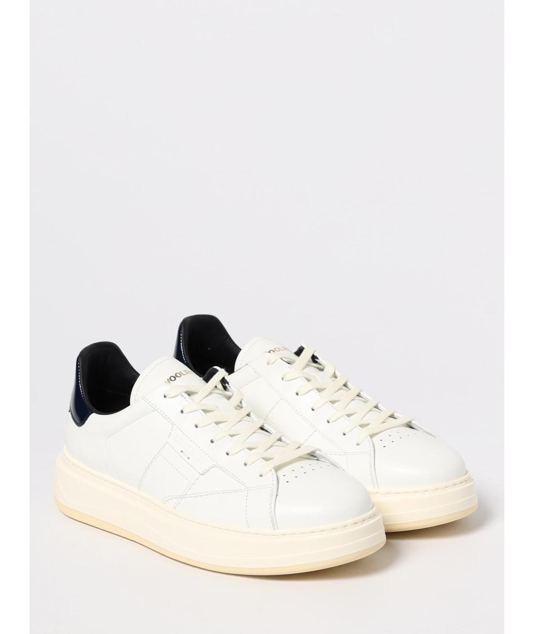 WOOLRICH Белые кожаные низкие кроссовки / кеды, фото 2