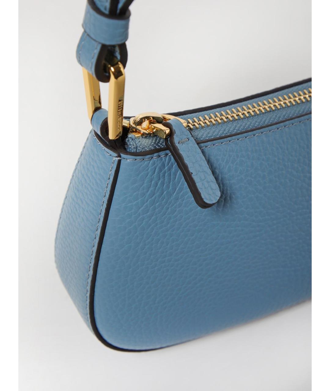 COCCINELLE Голубая кожаная сумка через плечо, фото 3