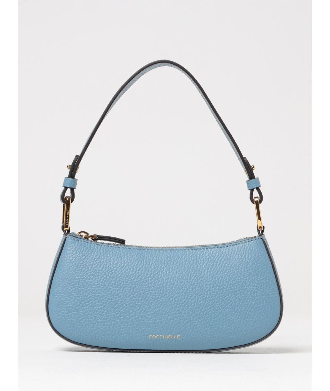 COCCINELLE Голубая кожаная сумка через плечо, фото 4
