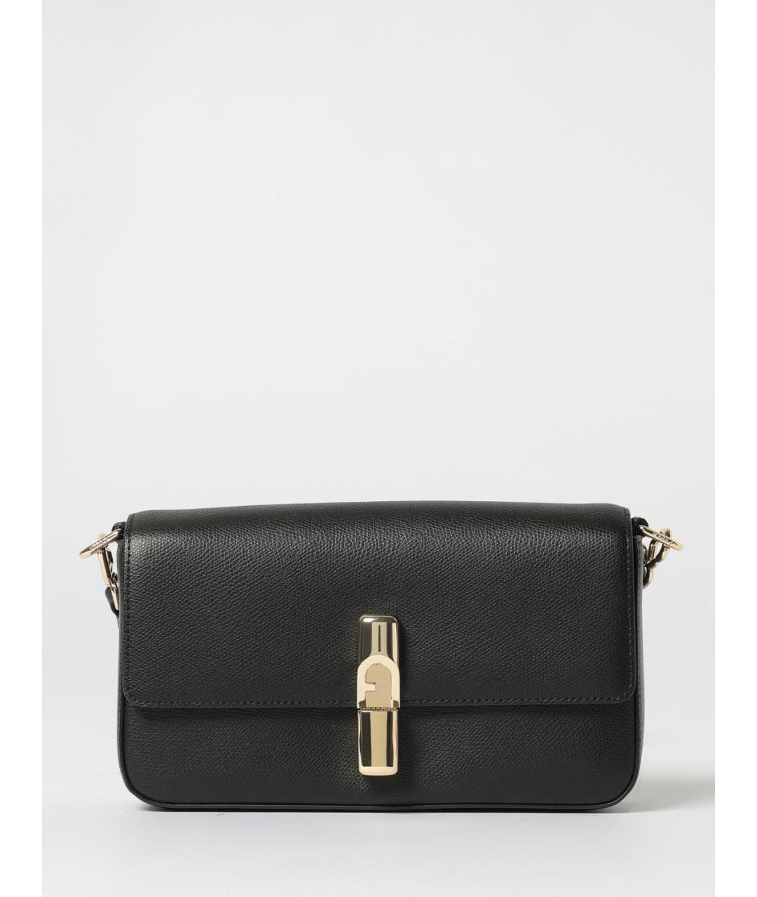 FURLA Черная кожаная сумка через плечо, фото 4