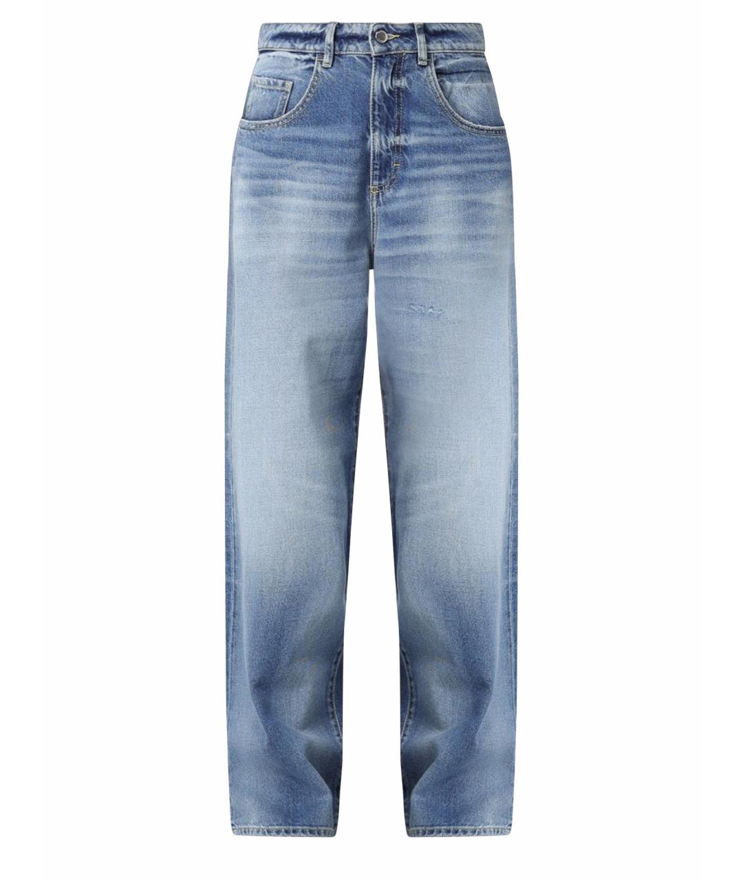 ICON DENIM Синие хлопковые прямые джинсы, фото 1