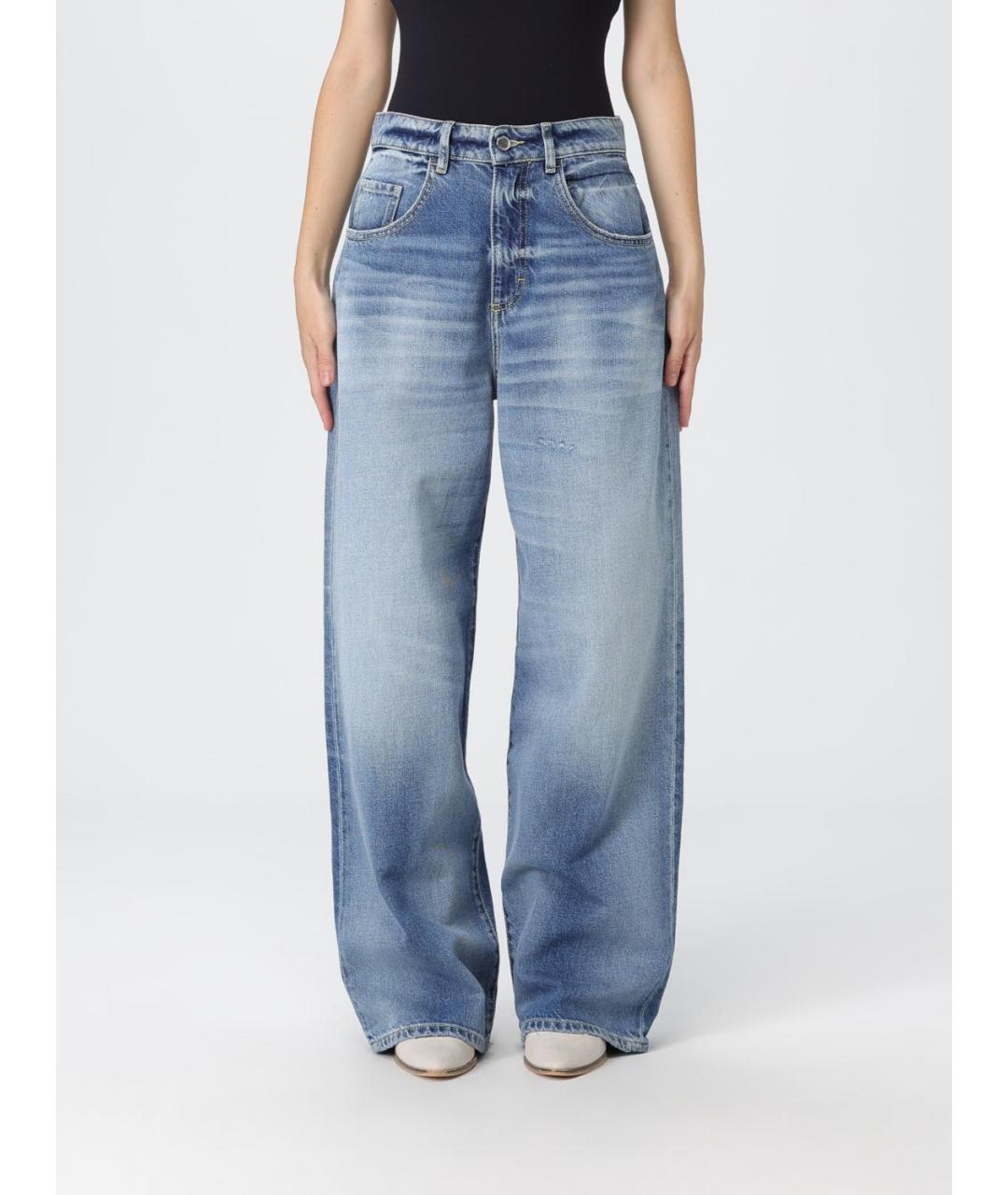 ICON DENIM Синие хлопковые прямые джинсы, фото 4