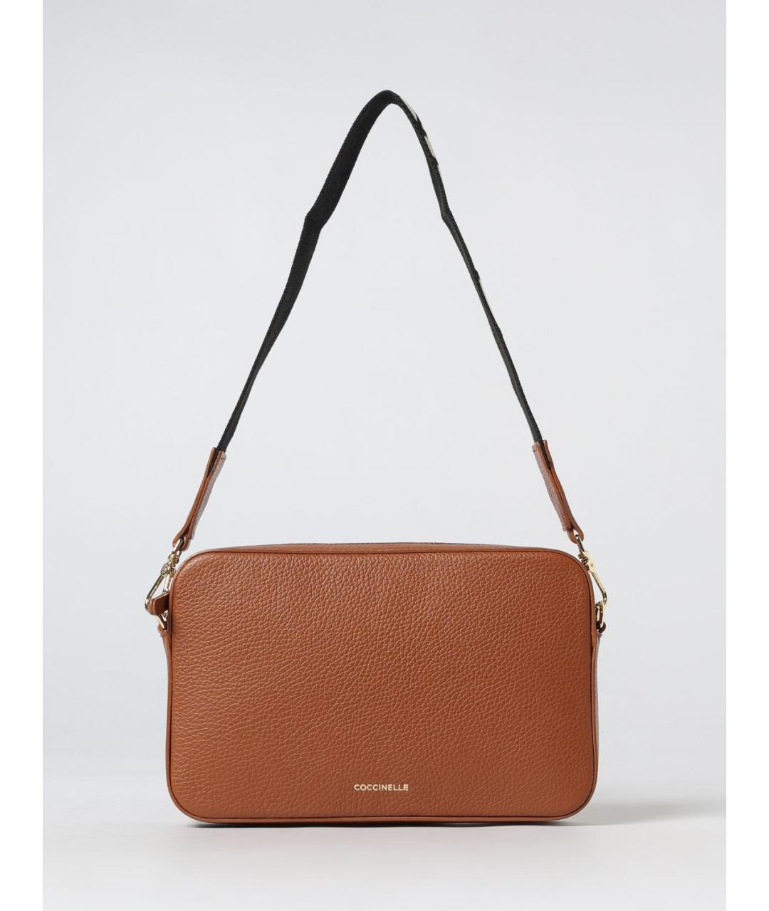 COCCINELLE Коричневая кожаная сумка через плечо, фото 4