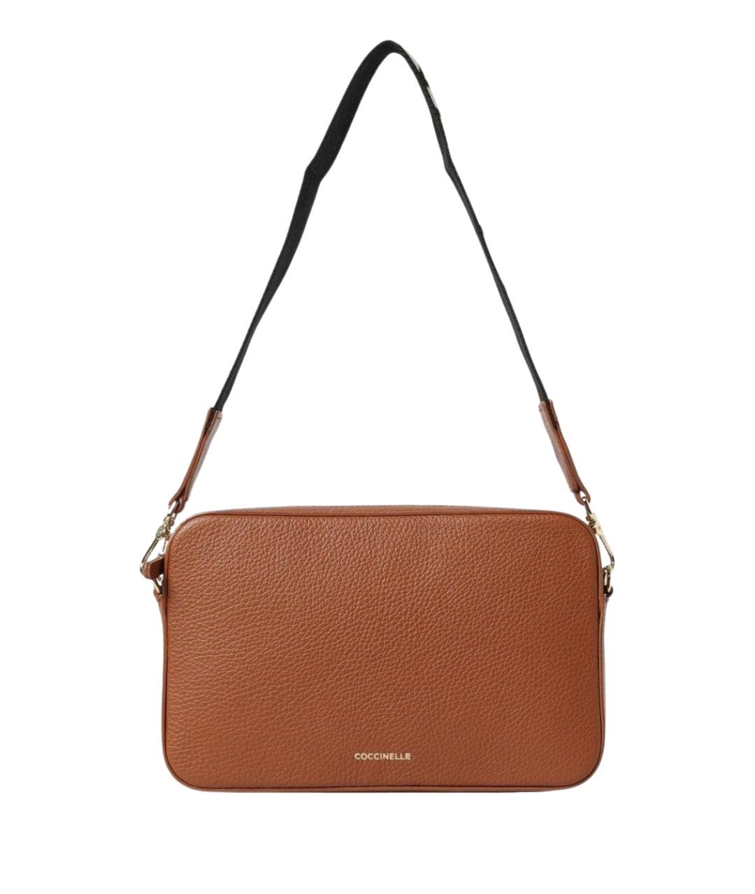 COCCINELLE Коричневая кожаная сумка через плечо, фото 1