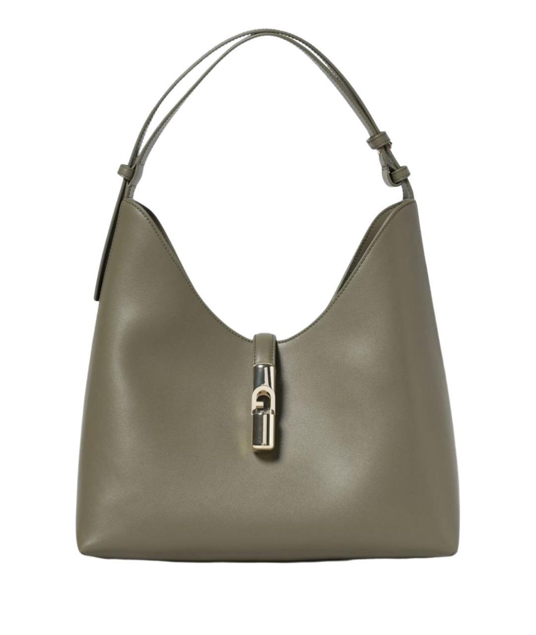 FURLA Зеленая кожаная сумка через плечо, фото 1