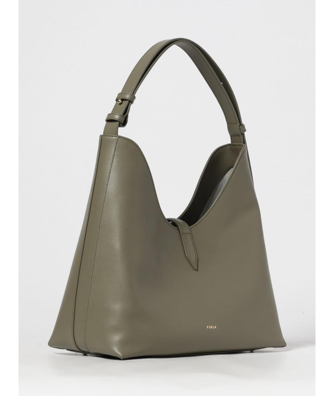 FURLA Зеленая кожаная сумка через плечо, фото 2