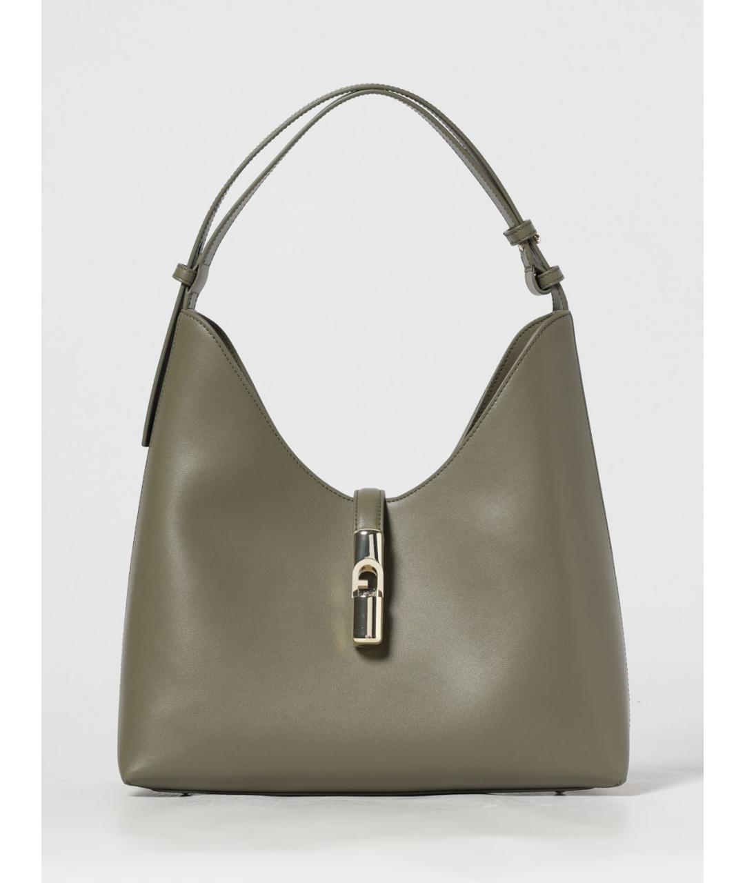 FURLA Зеленая кожаная сумка через плечо, фото 4