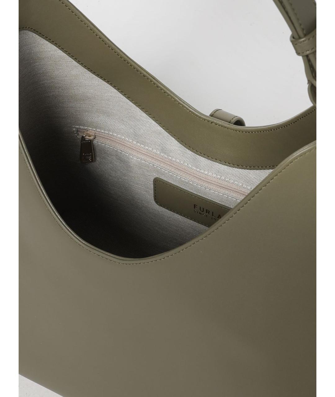 FURLA Зеленая кожаная сумка через плечо, фото 3