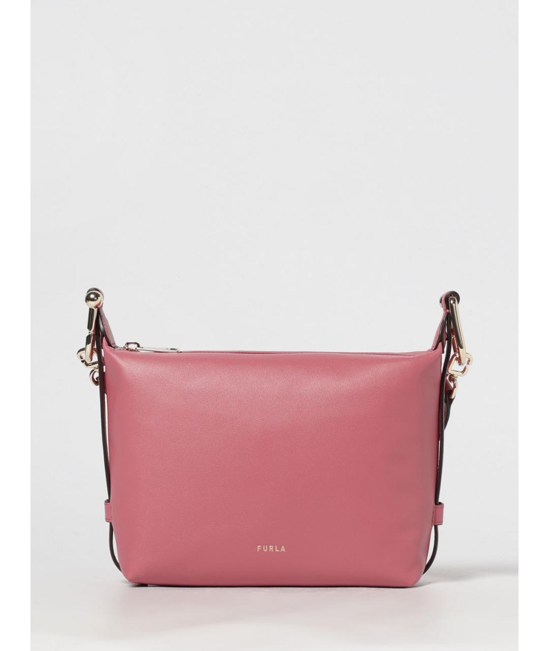 FURLA Розовая кожаная сумка через плечо, фото 4