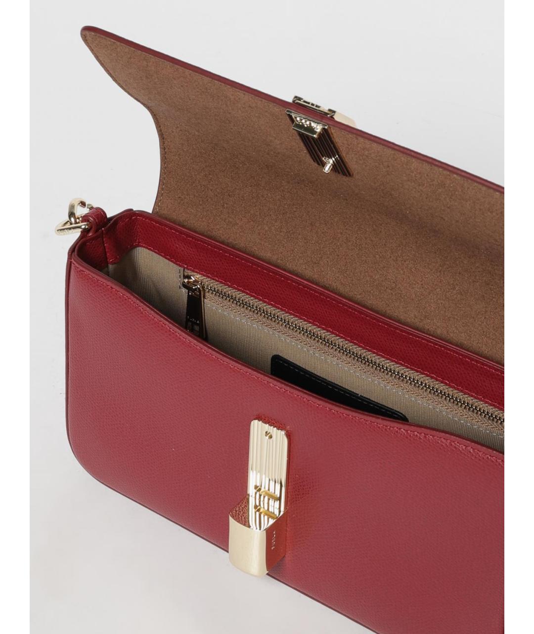 FURLA Красная кожаная сумка через плечо, фото 3