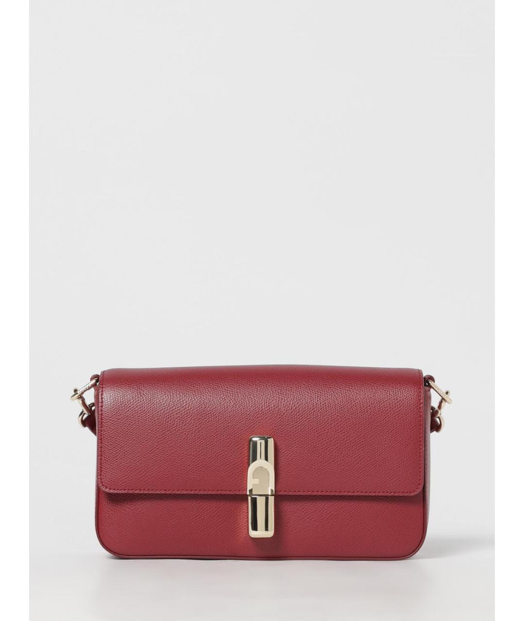 FURLA Красная кожаная сумка через плечо, фото 4