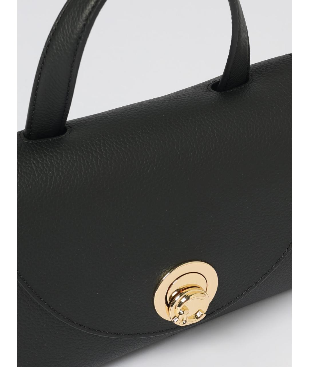 COCCINELLE Черная кожаная сумка с короткими ручками, фото 3
