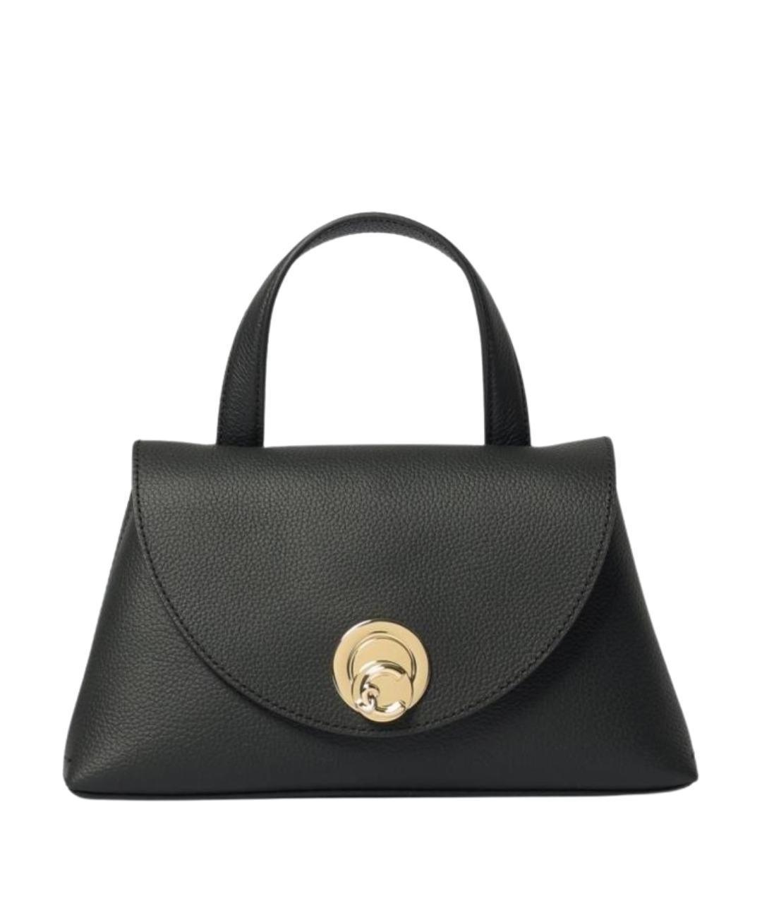 COCCINELLE Черная кожаная сумка с короткими ручками, фото 1
