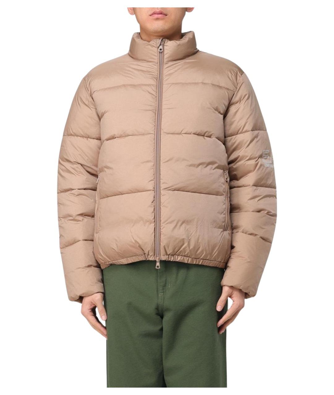EA7 Бежевая полиамидовая куртка, фото 1