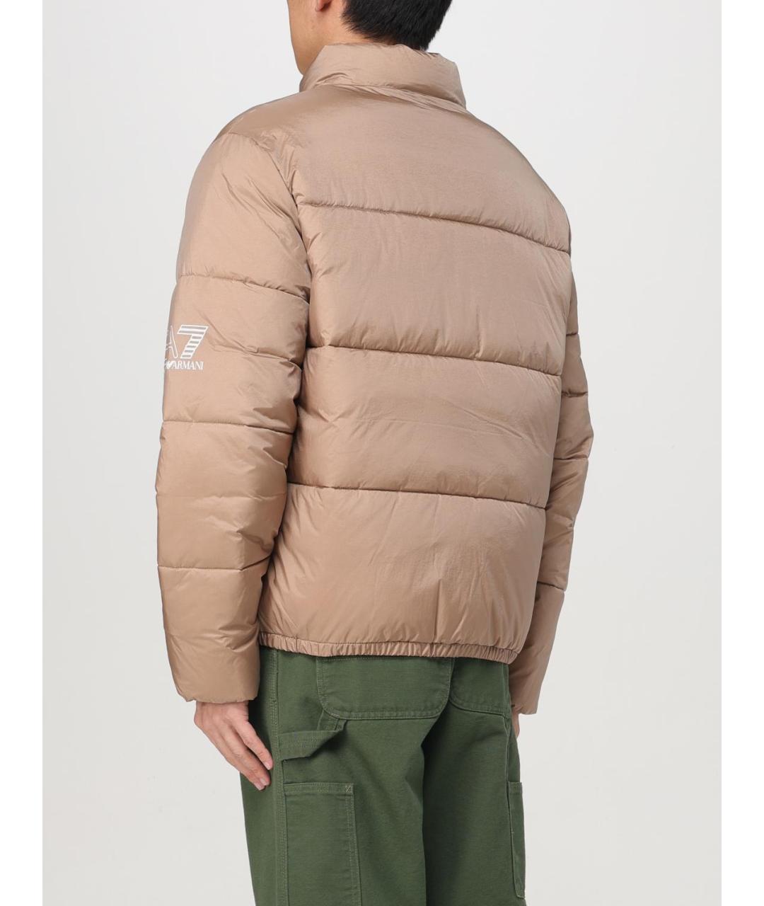 EA7 Бежевая полиамидовая куртка, фото 2