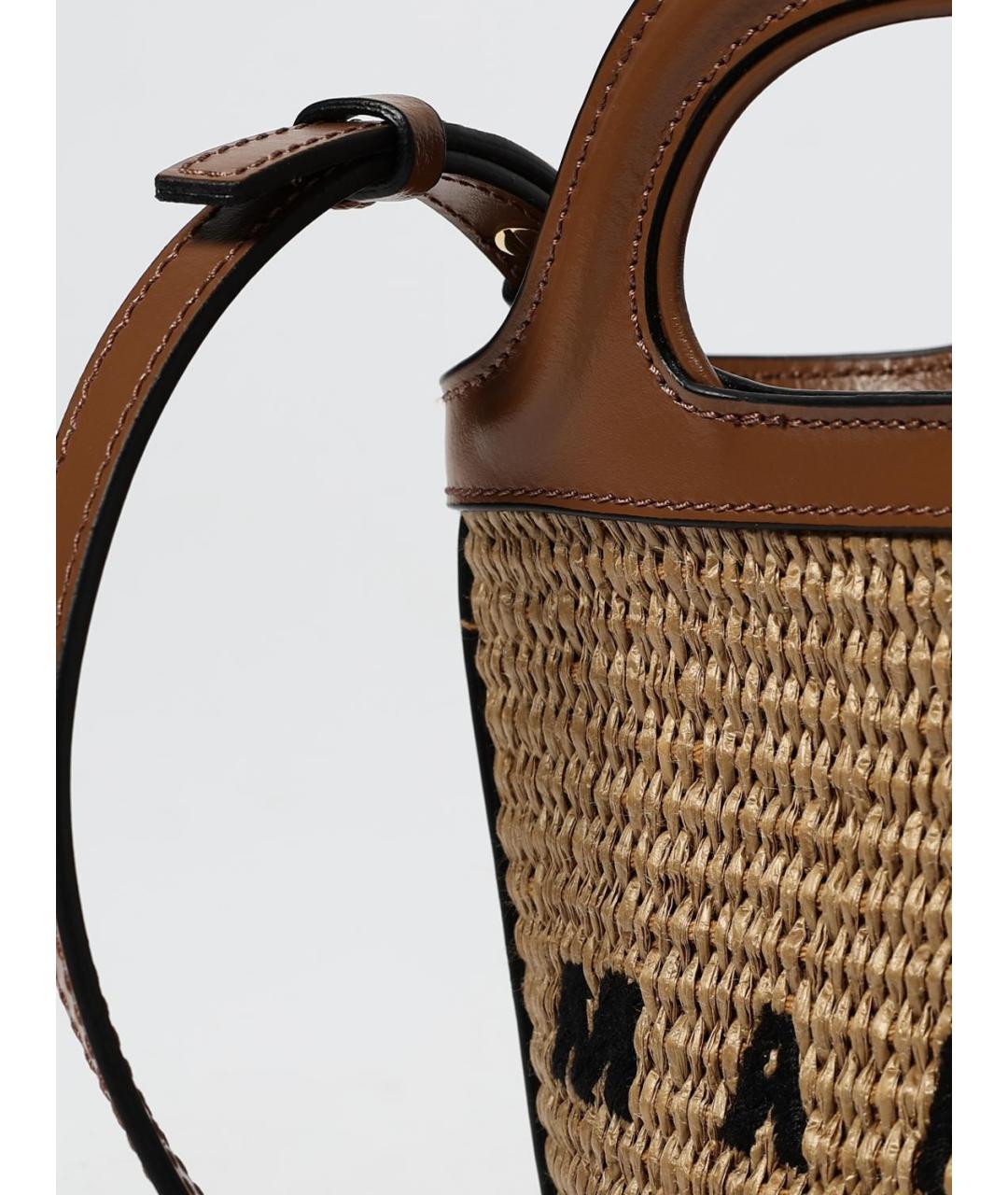 MARNI Коричневая пелетеная сумка тоут, фото 4