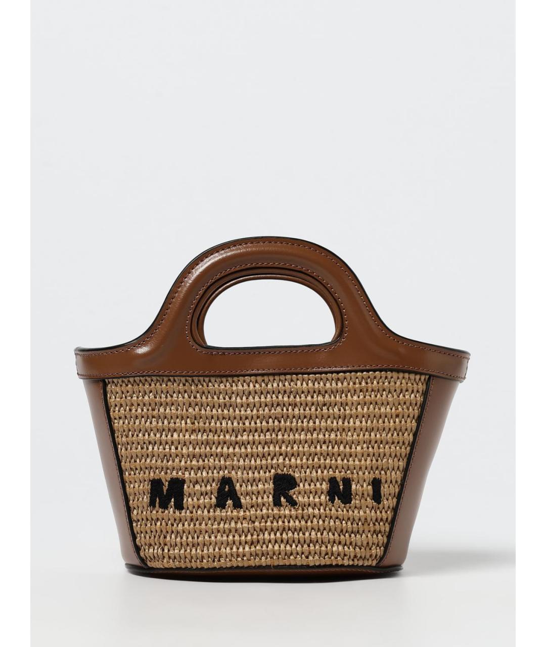 MARNI Коричневая пелетеная сумка тоут, фото 6