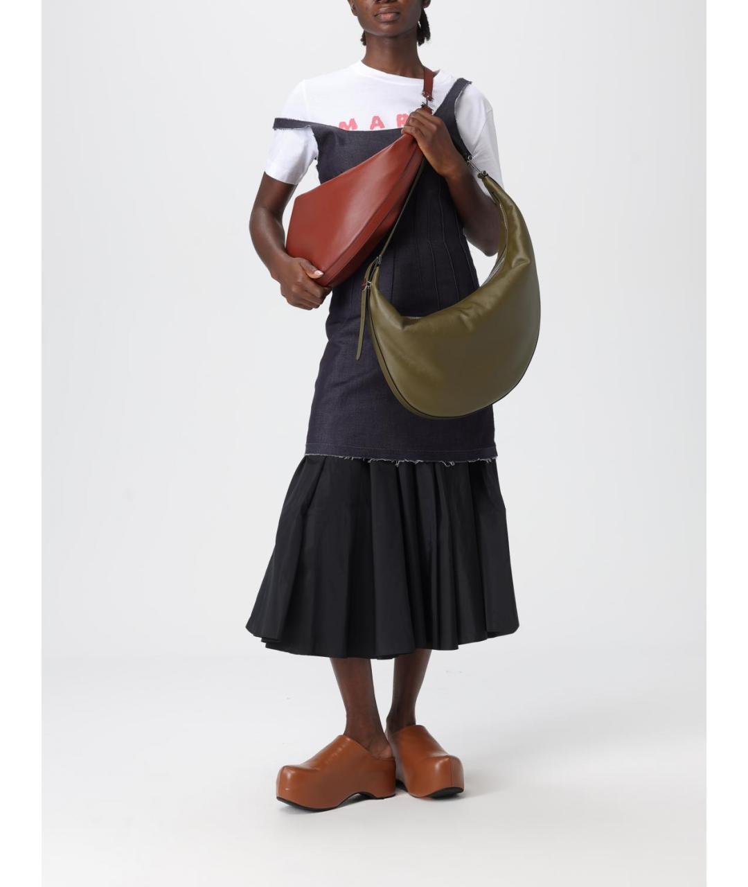 MARNI Зеленая кожаная сумка через плечо, фото 2