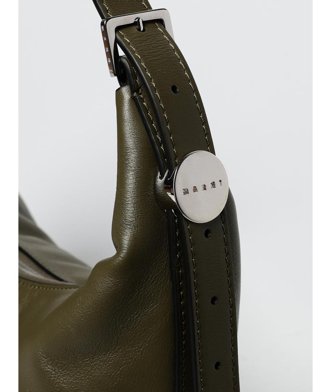 MARNI Зеленая кожаная сумка через плечо, фото 4