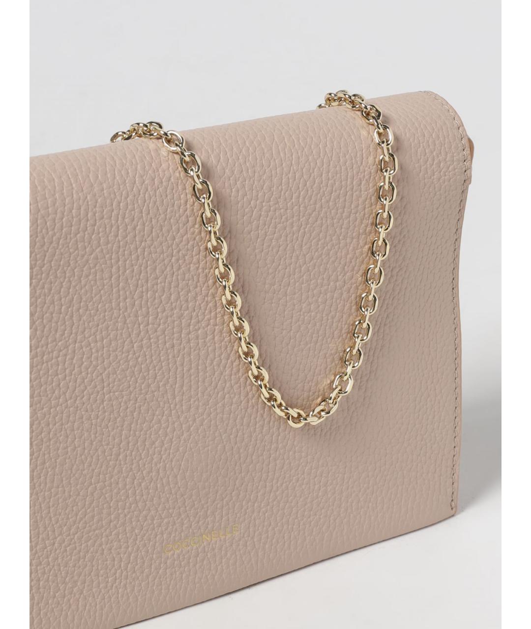 COCCINELLE Бежевая кожаная сумка через плечо, фото 3