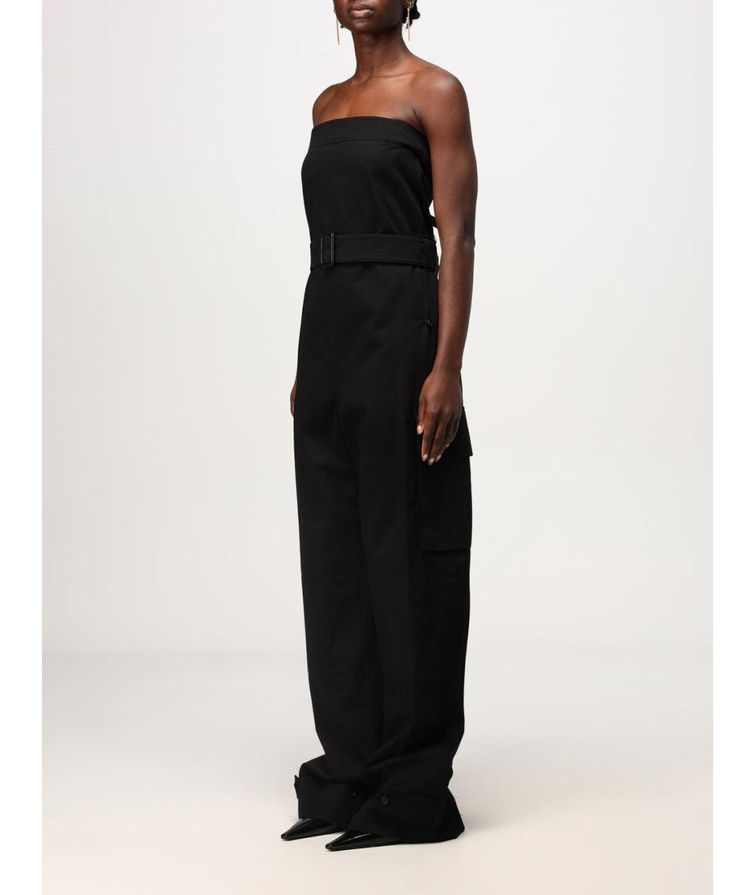 SAINT LAURENT Черный хлопковый комбинезон, фото 4
