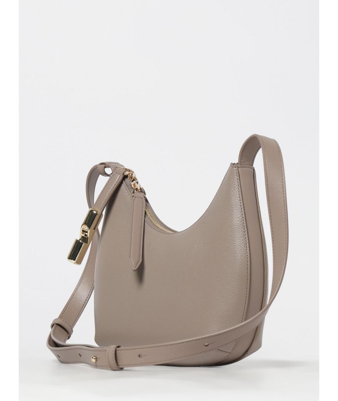 FURLA Серая кожаная сумка через плечо, фото 3