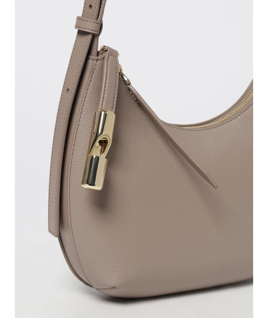 FURLA Серая кожаная сумка через плечо, фото 4