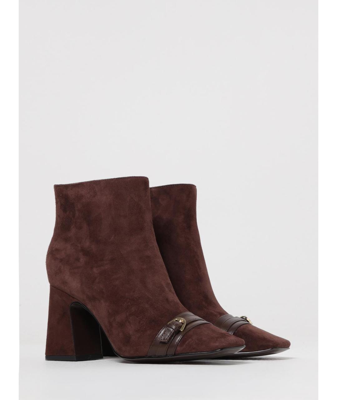 COCCINELLE Коричневые замшевые ботильоны, фото 2