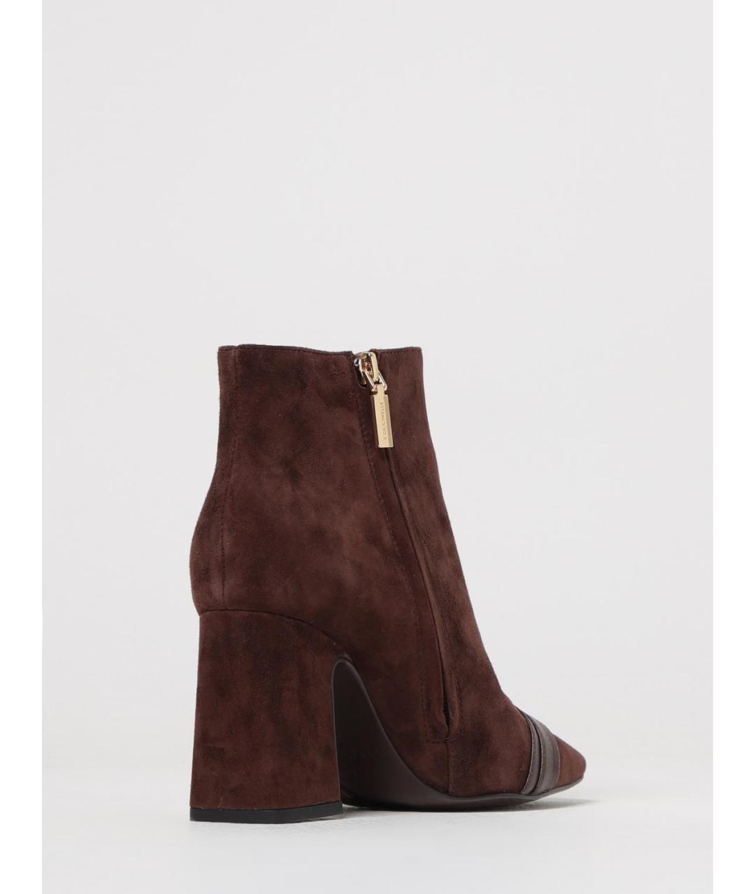 COCCINELLE Коричневые замшевые ботильоны, фото 3