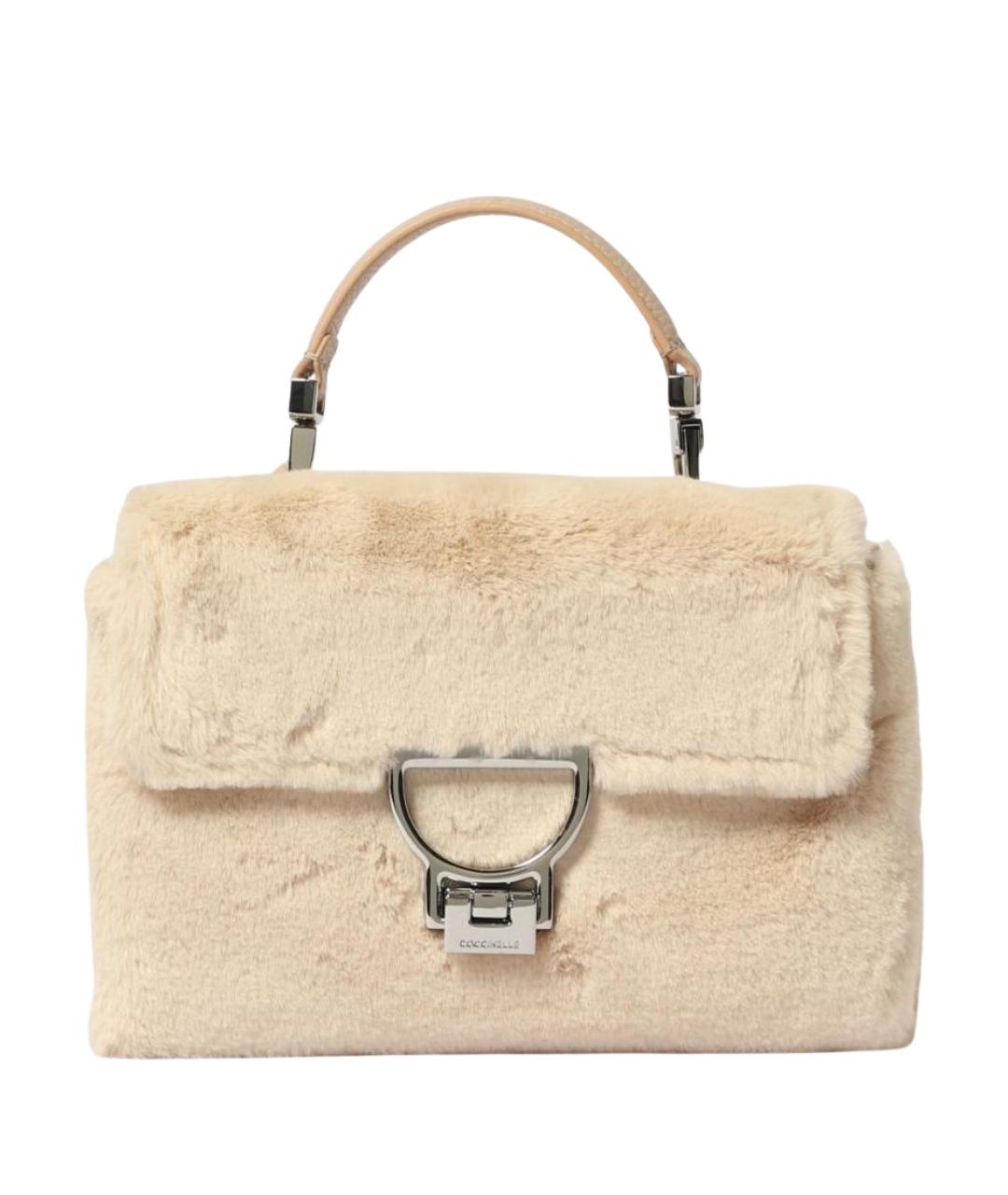 COCCINELLE Бежевая синтетическая сумка тоут, фото 1