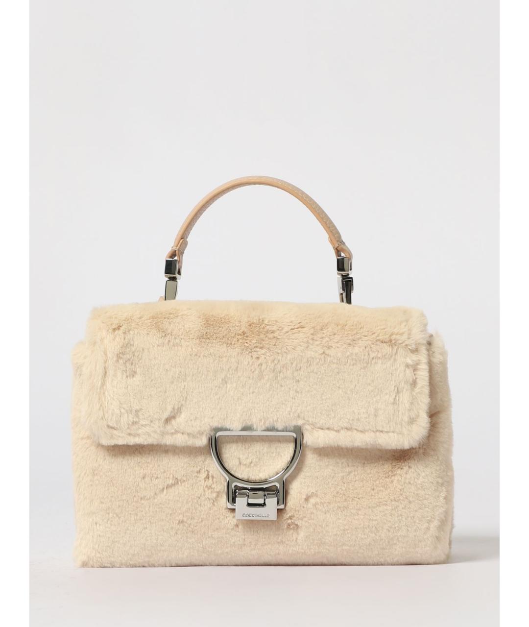 COCCINELLE Бежевая синтетическая сумка тоут, фото 4