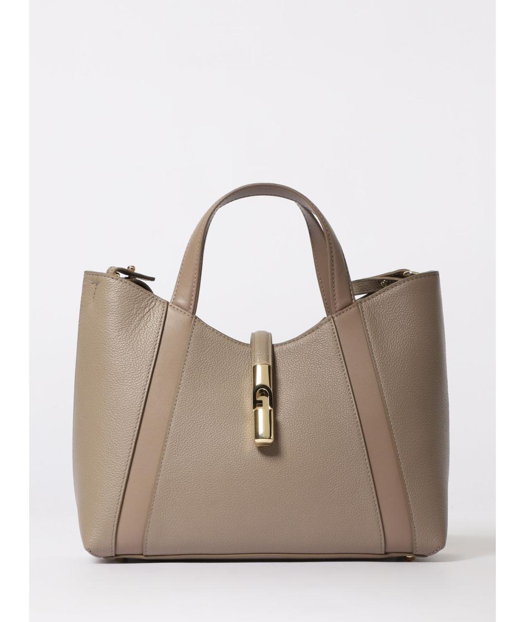 FURLA Бежевая кожаная сумка тоут, фото 4