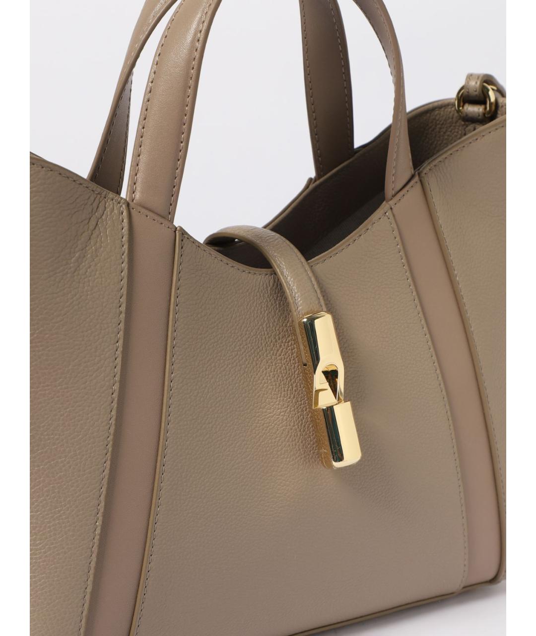 FURLA Бежевая кожаная сумка тоут, фото 3