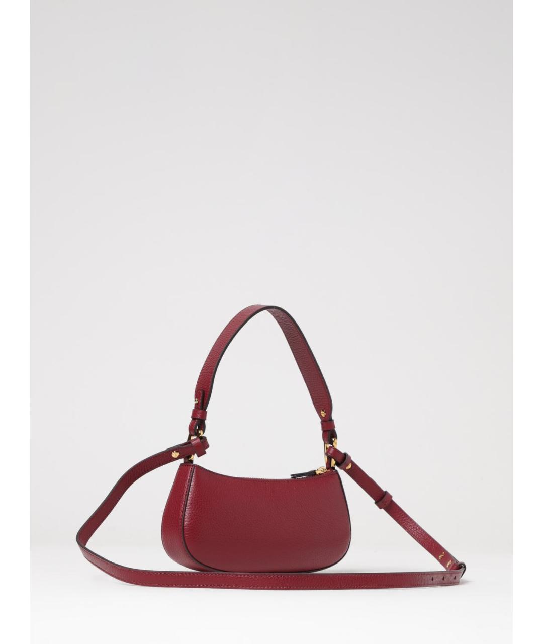 COCCINELLE Бордовая кожаная сумка через плечо, фото 2