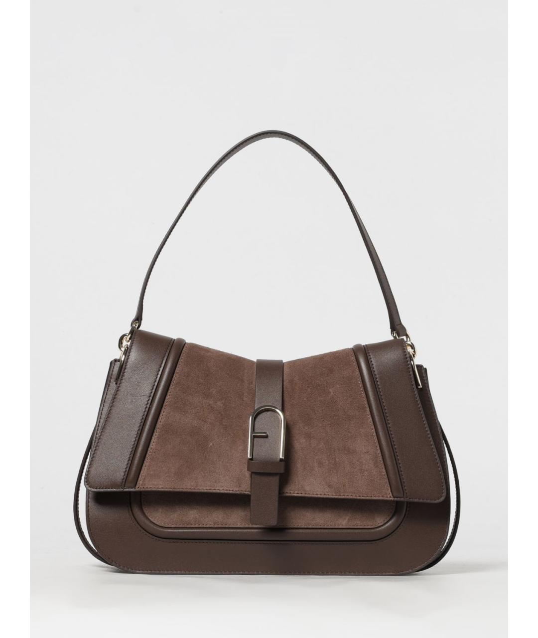 FURLA Коричневая кожаная сумка через плечо, фото 4