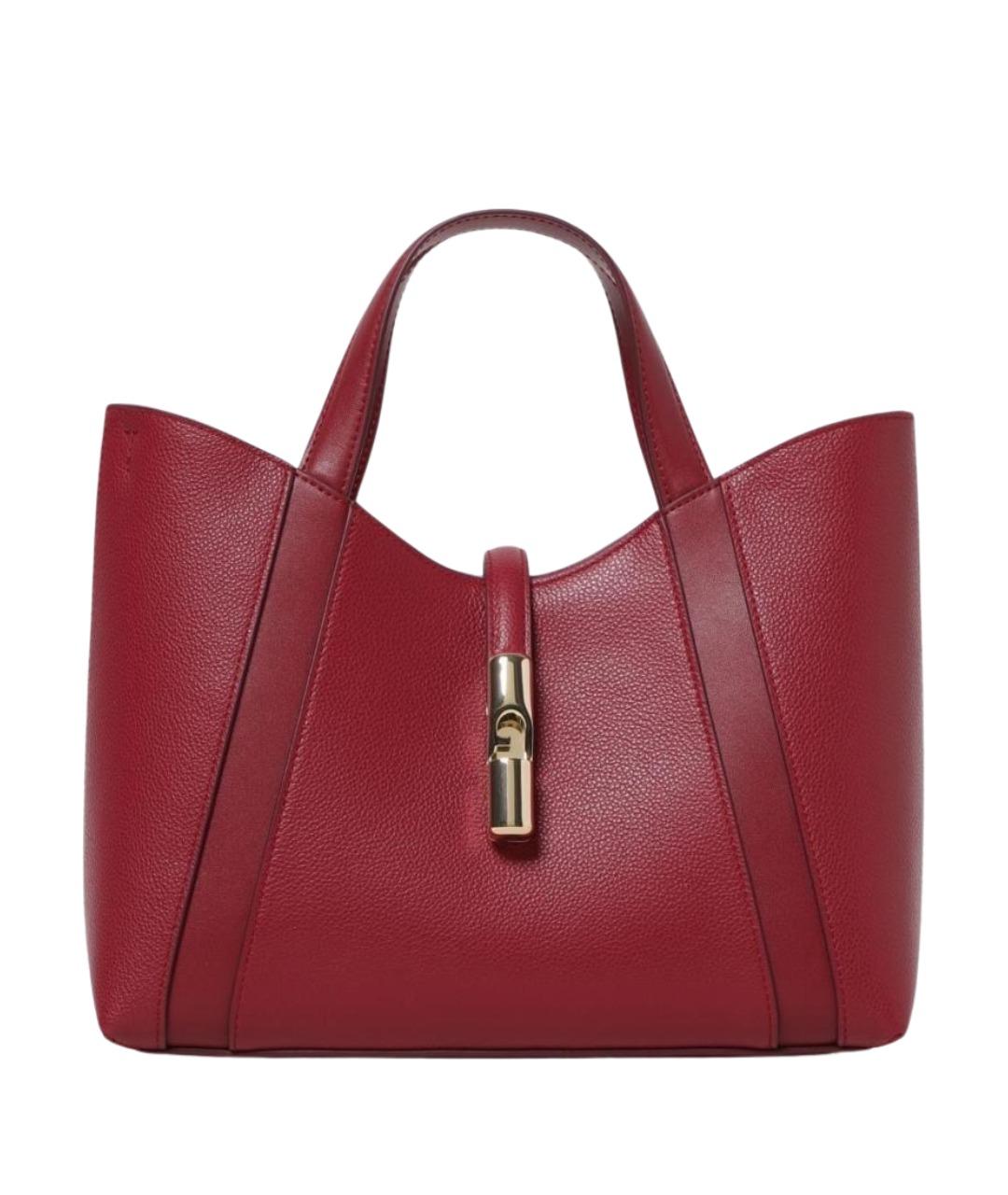 FURLA Красная кожаная сумка тоут, фото 1