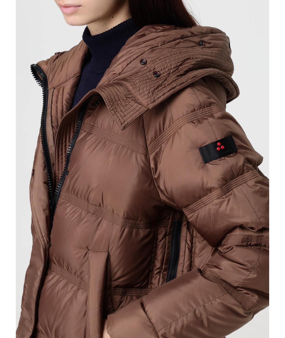 PEUTEREY Коричневый полиэстеровый пуховик, фото 4