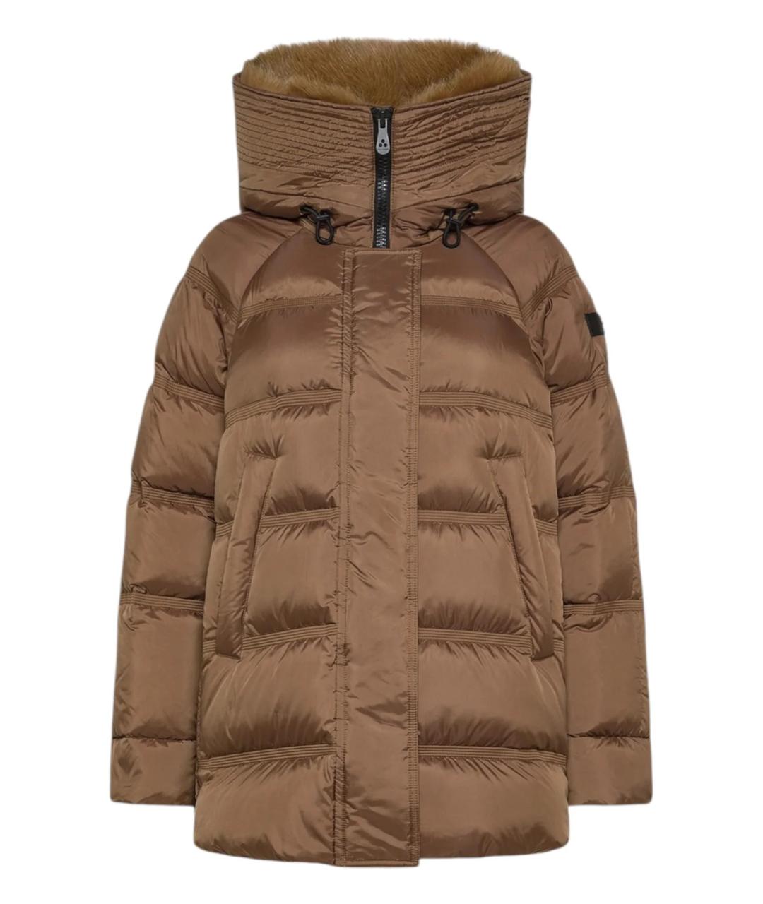 PEUTEREY Коричневый полиэстеровый пуховик, фото 1